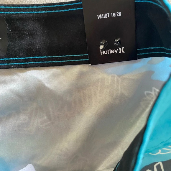 Hurley Boys Board Shorts Swimming Shorts Bathing Suit pocket palm trees size 16 - Picture 4 of 9